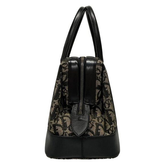 Auth DIOR/ChristianDior Trotteur - Cream Dark Navy Jacquard Leather Handbag - Picture 5 of 16